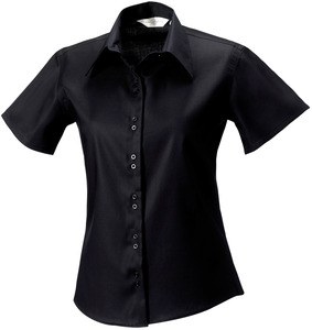 Russell Collection RU957F - Ladies' Short Sleeve Ultimate Non-Iron Shirt Black