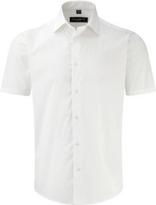 Russell Collection RU947M - Men's Short Sleeve Fitted Shirt White