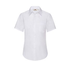 Fruit of the Loom SS014 - Lady-fit poplin short sleeve shirt White