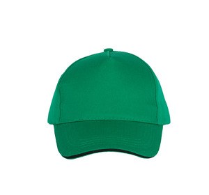 K-up KP130 - SANDWICH PEAK CAP - 5 PANELS Kelly Green / Black