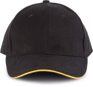 K-up KP011 - ORLANDO - MEN'S 6 PANEL CAP Black / Yellow