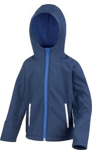 Result R224J - JUNIOR/YOUTH TX PERFORMANCE HOODED SOFT SHELL JACKET Navy / Royal Blue
