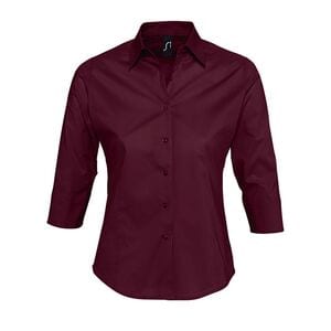 SOL'S 17010 - Effect 3/4 Sleeve Stretch Women's Shirt Bordeaux moyen