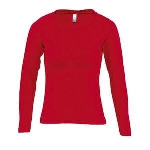 SOL'S 11425 - MAJESTIC Women's Round Neck Long Sleeve T Shirt Red