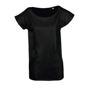 SOL'S 11398 - MARYLIN Women's Short Sleeve Long Kimono T Shirt Deep Black
