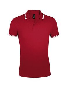 SOL'S 00577 - PASADENA MEN Polo Shirt Rouge / Blanc