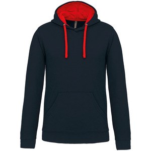 Kariban K446 - CONTRAST HOODED SWEATSHIRT Navy / Red