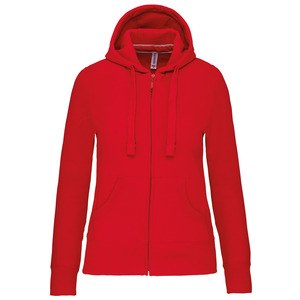 Kariban K464 - Ladies' hooded full zip sweatshirt Red