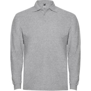 Roly PO6635 - ESTRELLA L/S Long-sleeve polo shirt with ribbed collar and cuffs Grey