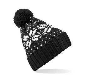 Beechfield BF456 - Snowflake Beanie Black/White