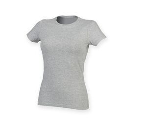 Skinnifit SK121 - Women's stretch cotton T-shirt Heather Grey