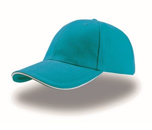 Atlantis AT003 - 6-panel sandwich cap Turquoise / White