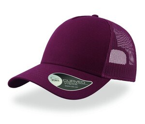 Atlantis AT085 - 5 Panel Cotton Trucker Cap Burgundy/ Burgundy