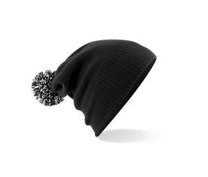 Beechfield BF450 - Beanie with Pompom Black / White