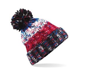 Beechfield BF486 - Corkscrew beanie with pompom Black Jacks