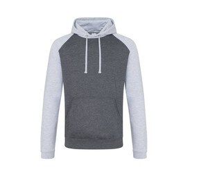 AWDIS JUST HOODS JH009 - Baseball Sweatshirt Charcoal/Heather Grey