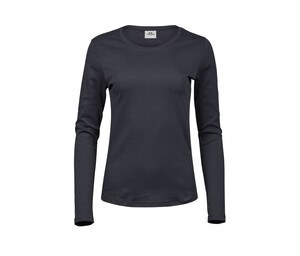 Tee Jays TJ590 - Womens Long Sleeve Interlock Tee Dark Grey