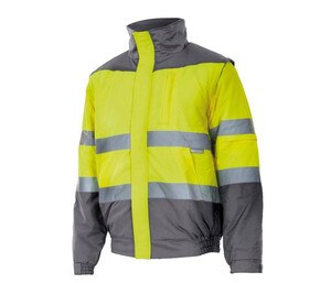 VELILLA VL161 - TWO-TONE HIGH-VISIBILITY QUILTED JACKET Fluo Yellow / Grey