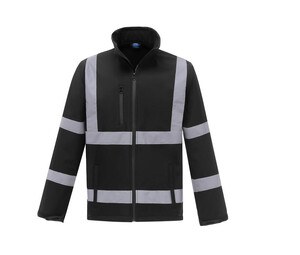 Yoko YKK09 - High Visibility Softshell Jacket Black