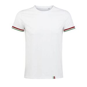 SOL'S 03108 - Rainbow Men Short Sleeve T Shirt White / Kelly Green