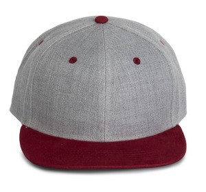 K-up KP166 - Snapback cap - 6 panels Light Grey Heather / Dark Chili Red