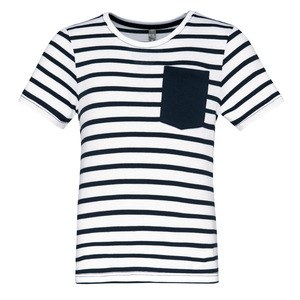 Kariban K379 - Kids' striped short sleeve sailor t-shirt with pocket Striped White / Navy