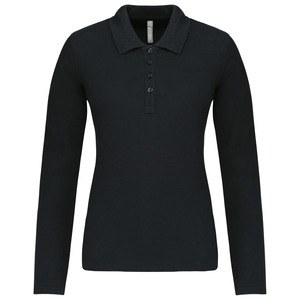 Kariban K257 - Ladies’ long-sleeved piqué polo shirt Black