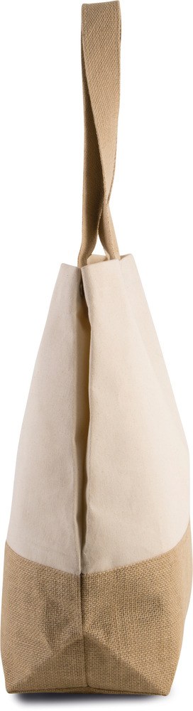 Kimood KI0235 - Cotton canvas & jute shopping bag