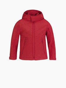 B&C CGJK969 - Children's hooded softshell jacket Red