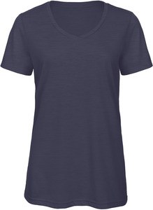 B&C CGTW058 - Women's Triblend V-Neck T-Shirt Heather Navy