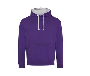 AWDIS JH003 - Contrast Hoodie Purple / Heather Grey