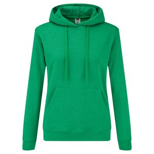 Fruit of the Loom 62-038-0 - Lady Fit Hooded Sweat Retro Heather Green