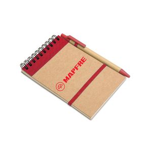 GiftRetail IT3789 - SONORA A6 recycled notepad with pen Red