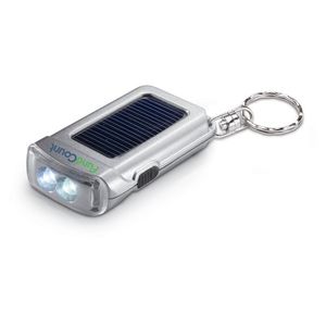 GiftRetail KC7014 - RINGAL Solar powered torch key ring matt silver