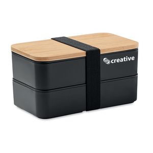 GiftRetail MO6627 - BAAKS Lunch box in PP and bamboo lid Black