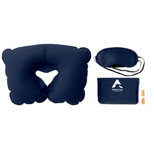 GiftRetail MO7263 - Pillow, mask and earplugs set Blue