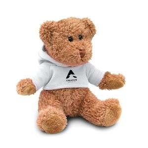 GiftRetail MO7375 - JOHNNY Teddy bear plus with hoodie White