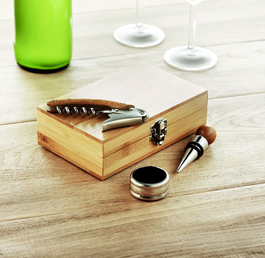 GiftRetail MO8147 - SONOMA Wine set in bamboo box