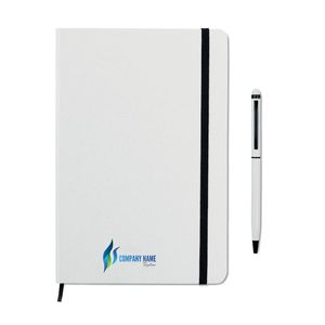 GiftRetail MO9348 - NEILO SET A5 notebook w/stylus 72 lined White