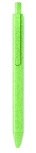 GiftRetail MO9614 - PECAS Wheat Straw/ABS push type pen Green
