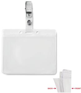 CLIPBADGE PVC Durable PVC Badge Holder with Metal Clip - GiftRetail MO9642 transparent