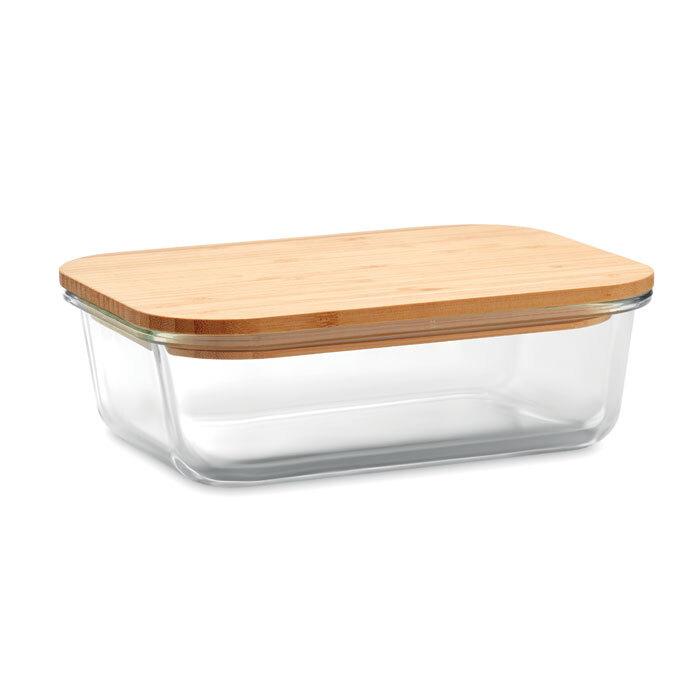GiftRetail MO9962 - TUNDRA LUNCHBOX Glass lunchbox with bamboo lid