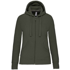 Kariban K464 - Ladies' hooded full zip sweatshirt Dark Khaki