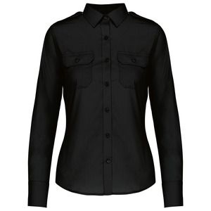 Kariban K506 - Ladies’ long-sleeved pilot shirt Black
