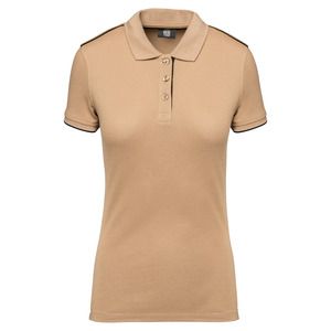 WK. Designed To Work WK271 - Ladies' short-sleeved contrasting DayToDay polo shirt Camel/Black
