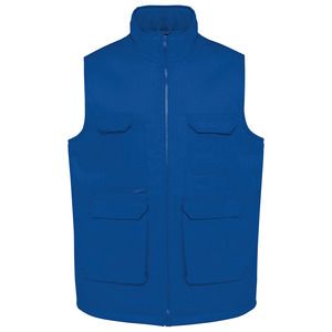 WK. Designed To Work WK607 - Unisex padded multi-pocket polycotton vest Royal Blue
