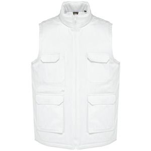 WK. Designed To Work WK607 - Unisex padded multi-pocket polycotton vest White