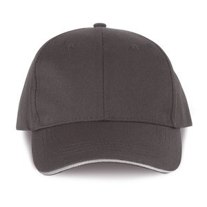 WK. Designed To Work WKP145 - Oekotex certified 6 panels cap with sandwich peak Shale Grey / Light Grey