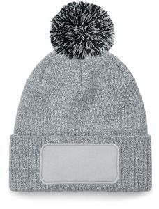 Beechfield B443 - Snowstar® Patch Beanie Heather Grey/ Black