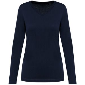 Kariban Premium PK307 - Ladies' V-neck long-sleeved Supima® t-shirt Deep Navy